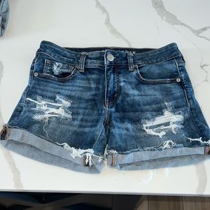 American Eagle super super stretch blue jeans shorts